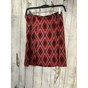 Express Women’s Geometric Red Pink Black Skirt Size XS